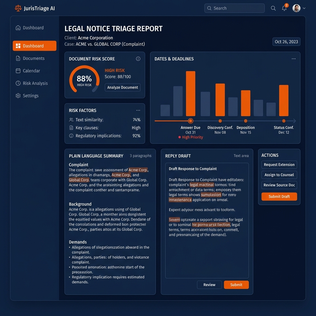NoticeKavach Legal Notice Triage Report Analysis